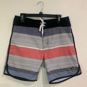 Ezekiel Men's Board Shorts Swim Trunks Surf Size 32 Stripe Men's Swim Shorts
